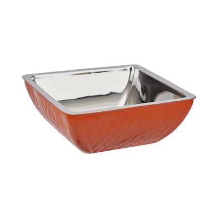 Bon Chef Square Diamond Cold Wave Bowl  10-1/4" X 10-1/4" X 3-7/8" H   3 Qt 9332DIORANGE